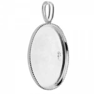 Bezel Cup 13x18 with Loop Sterling Silver