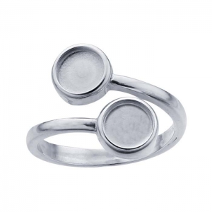 Ring Twin Round 6mm Sz7 Sterling Silver