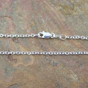 Chain Hammered Curb 60cm x 2mm Sterling Silver